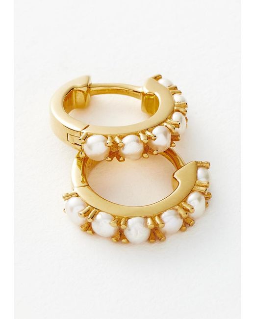 Missoma White Gemstone 18Ct Recycled Vermeil Hoop Earrings