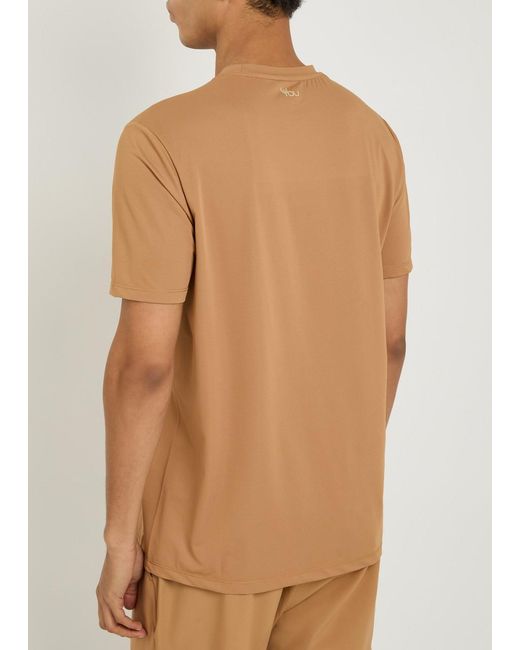 Now You Live Brown Shearsby Logo-Print Jersey T-Shirt for men