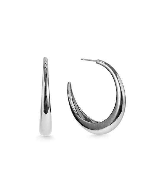 Otiumberg Metallic Graduated Large Sterling Hoop Earrings