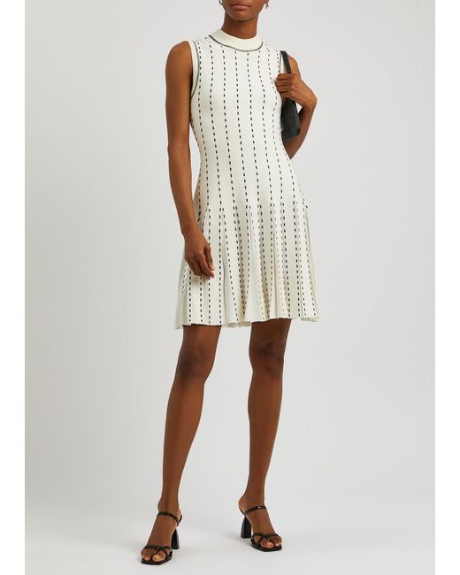 Jonathan Simkhai White Cosette Intarsia Stretch-knit Mini Dress