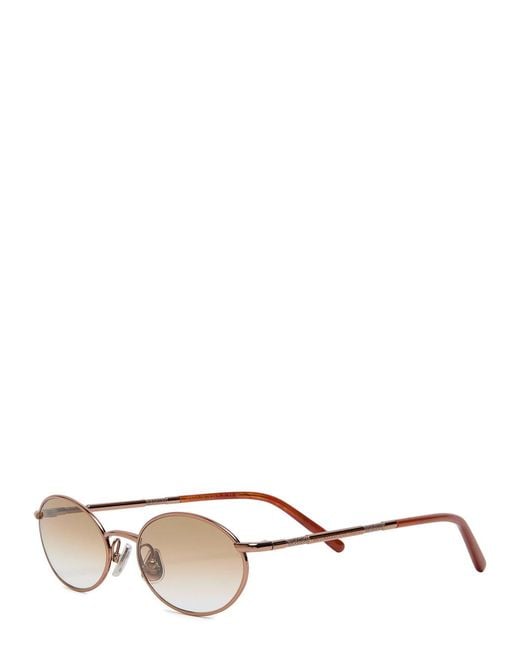 Brunello Cucinelli Natural Oval-Frame Sunglasses