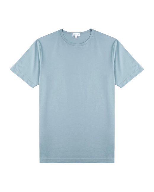 Sunspel Blue Cotton T-shirt for men