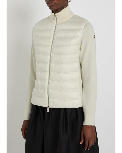 Moncler White Padded Wool And Nylon Jacket