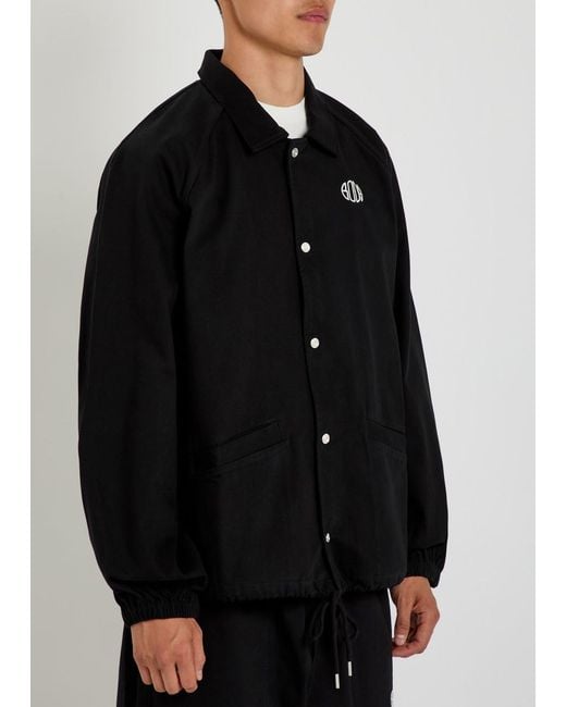 Bode Black Logo-Embroidered Cotton-Twill Track Jacket for men