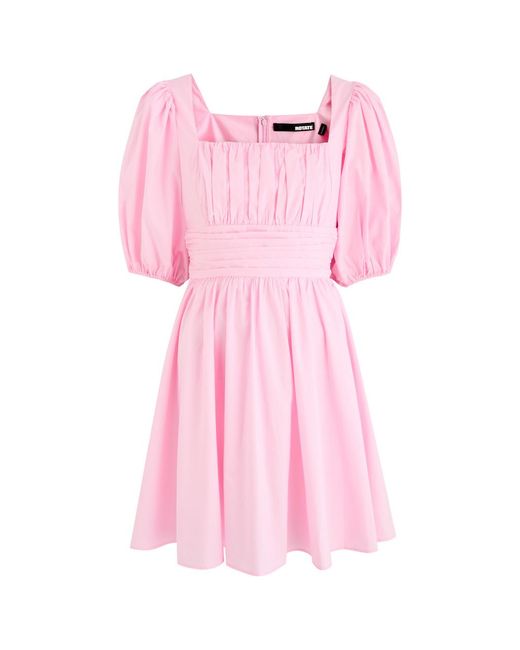 ROTATE SUNDAY Pink Puff-Sleeve Cotton-Poplin Mini Dress