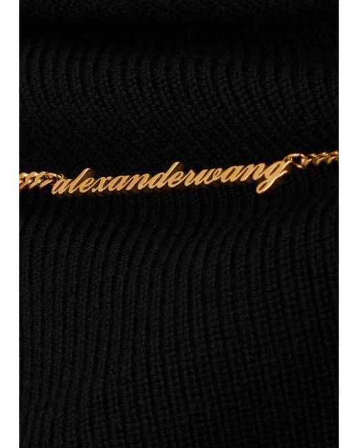 Alexander Wang Black Chain-embellished Wool-blend Jumper