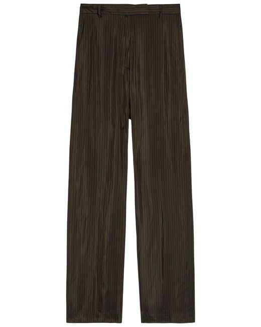 Dries Van Noten Brown Penn Pinstriped Wide-Leg Woven Trousers