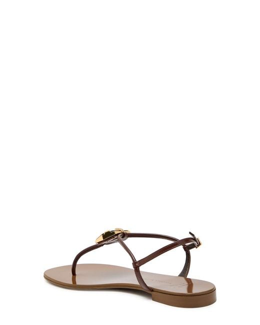 Giuseppe Zanotti Brown Ganass 10 Jewel-Embellished Leather Sandals
