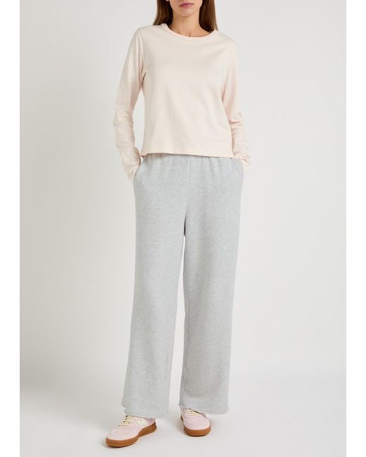 American Vintage White Atubay Stretch-Cotton Sweatpants
