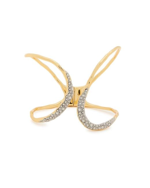 Alexis Metallic Solanales Crystal-Embellished 14Kt-Plated Cuff