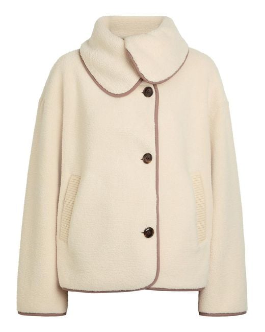 Varley Natural Romane Contrasting-Trim Sherpa Jacket