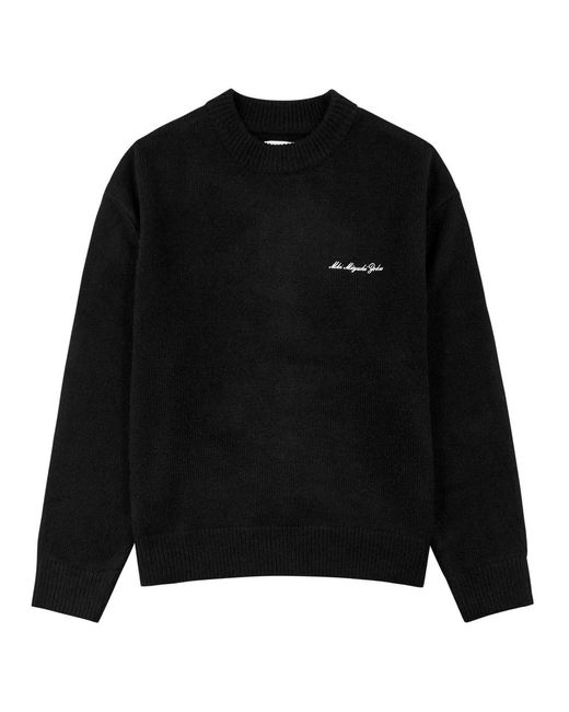 MKI Miyuki-Zoku Black Logo-embroidered Knitted Jumper for men