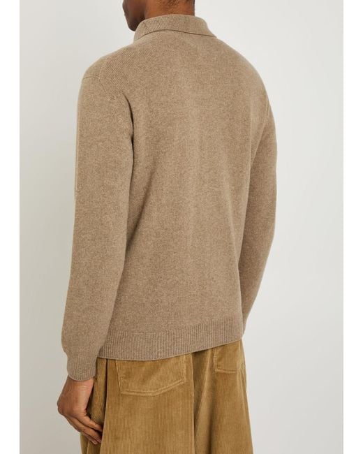 Sunspel Brown Wool Cardigan for men