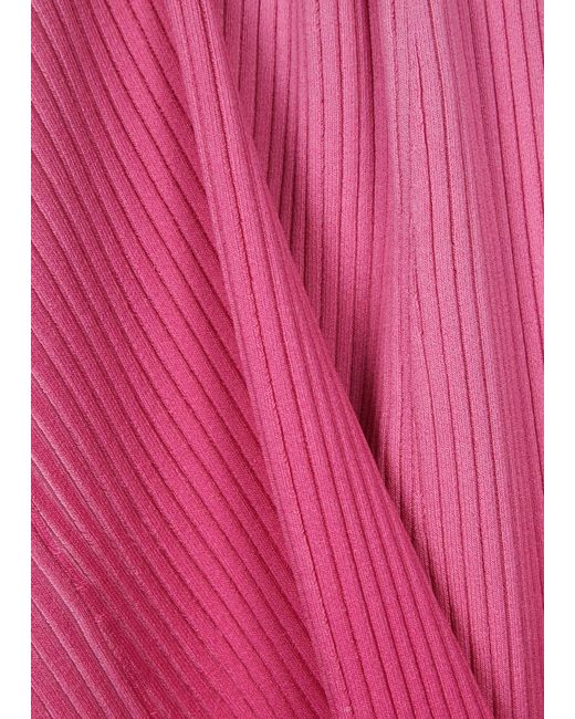 David Koma Dégradé Ribbed-knit Maxi Dress in Pink | Lyst