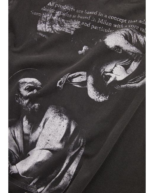 Off-White c/o Virgil Abloh Gray Saint Matthew Logo-print Cotton T-shirt for men