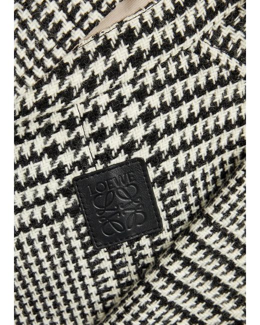 Loewe Gray Houndstooth Reversible Wool Coat for men