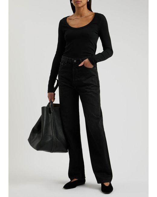 Totême Black Twisted Seam Straight-Leg Jeans