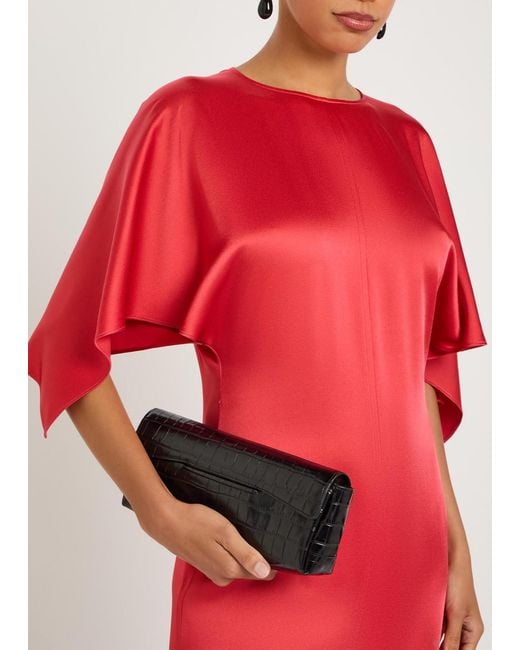 Stella McCartney Red Draped Satin-Crepe Maxi Dress
