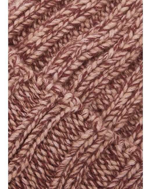 Inverni Pink Chunky-knit Cashmere Beanie