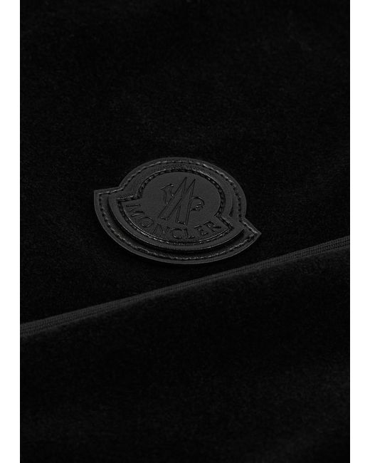 Moncler Black Logo Velour Sweatshirt for men