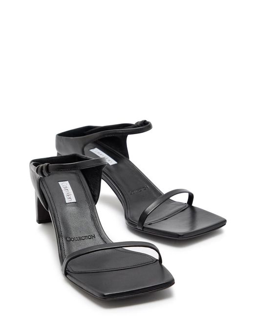 Calvin Klein White Tilda 55 Grained Leather Mules