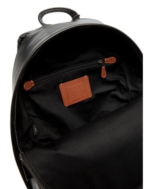 COACH Black Hall Leather Backpack