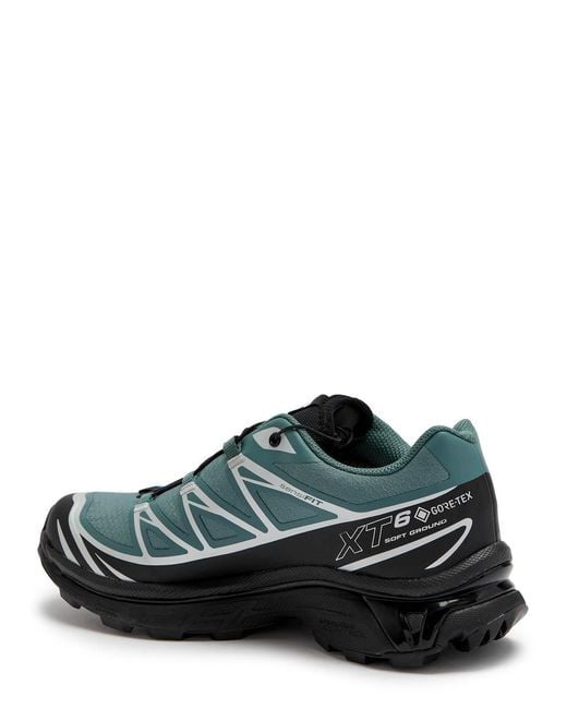 Salomon Green Xt-6 Gtx Panelled Mesh Sneakers