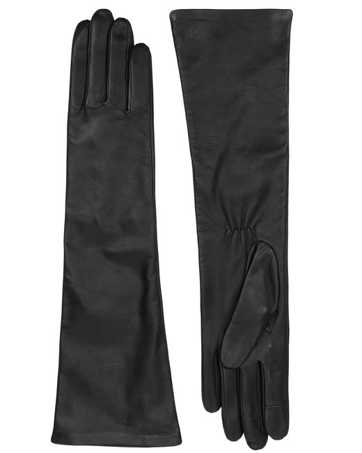 Handsome Stockholm Black Essentials Long Leather Gloves