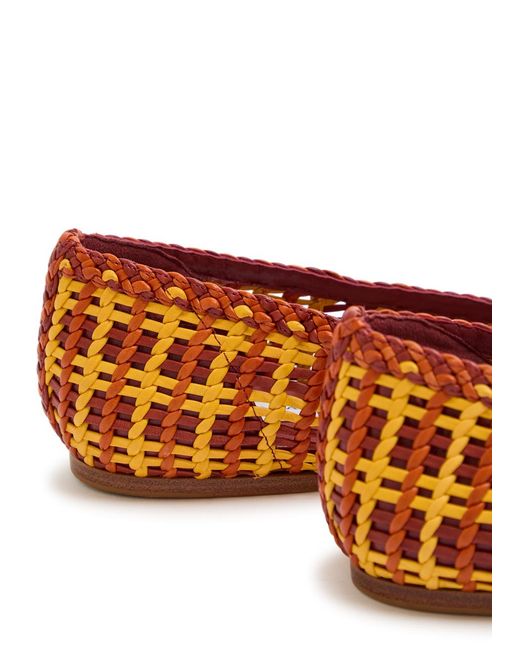 Gabriela Hearst Brown Aurora Woven Leather Flats