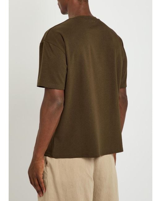 Raith Brown Tomas Crinkled Woven T-Shirt for men
