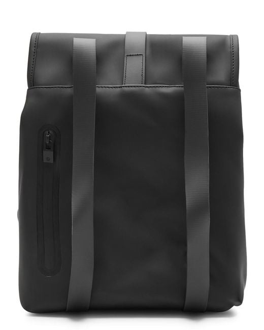 Rains Black Bucket Rubberised Backpack