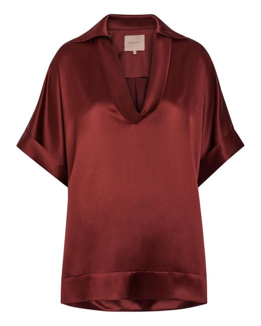 Roksanda Red Enira Satin Top