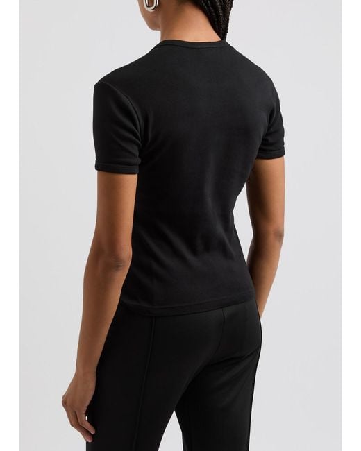 Courreges Colour Block Logo Cotton T Shirt in Black Lyst UK