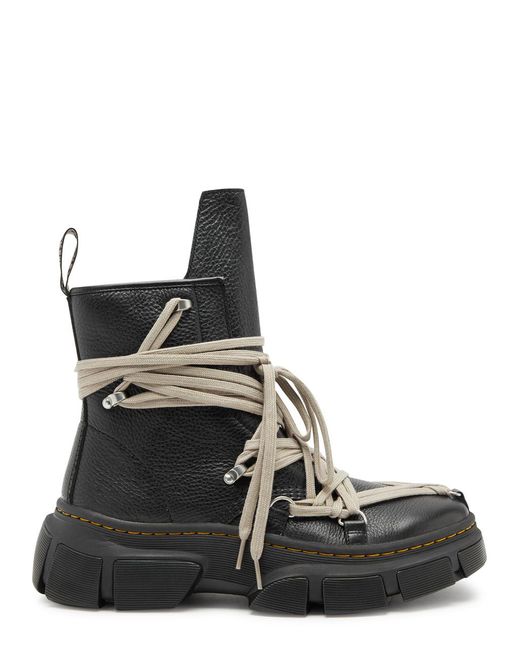 Rick Owens Black X Dr. Martens Mega Leather Boots for men