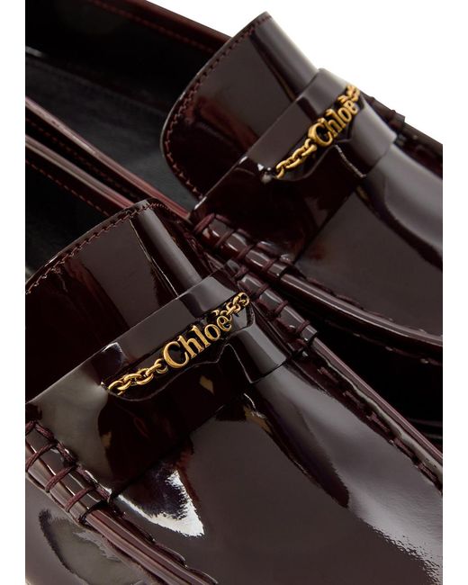 Chloé Brown Chloé Patent Leather Loafers