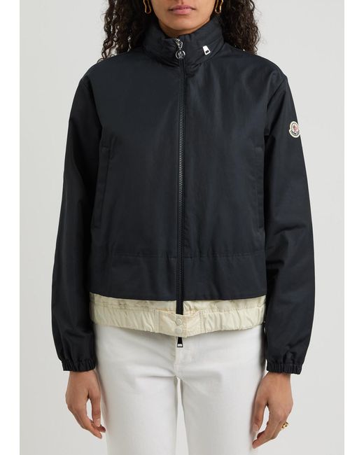 Moncler Blue Janze Hooded Cotton-Blend Jacket