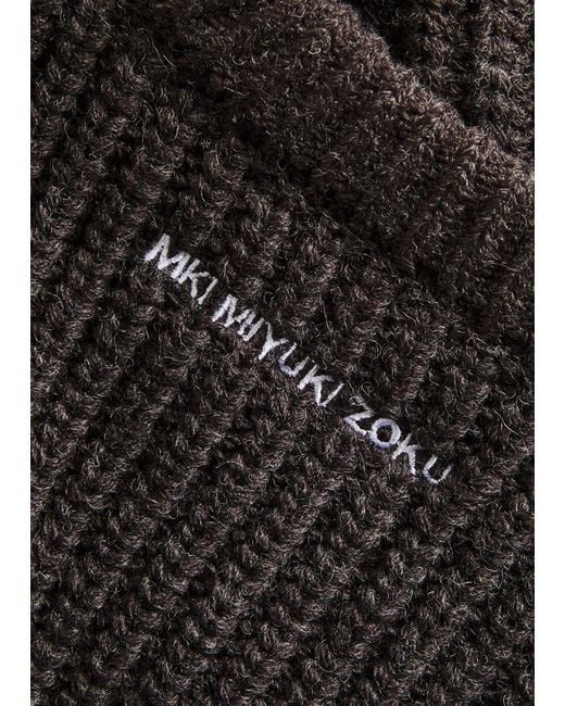 MKI Miyuki-Zoku Gray Ribbed Knit Jumper for men