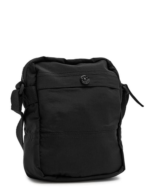 Stone Island Black Logo-Appliquéd Nylon Pouch Bag for men