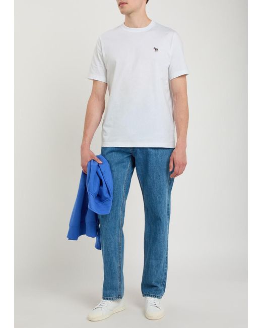 Paul Smith White Appliquéd Cotton T-Shirt for men