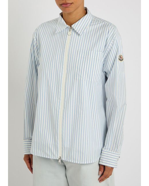 Moncler White Striped Shell Shirt