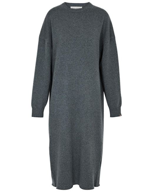 Extreme Cashmere Gray N°106 Weird Short Cashmere-blend Dress