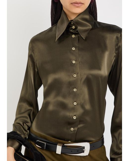 Khaite Green Ivy Silk Shirt