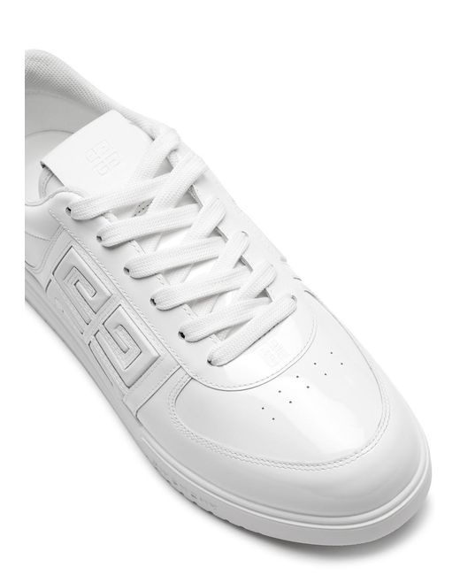 Givenchy White G4 Glossed Leather Sneakers