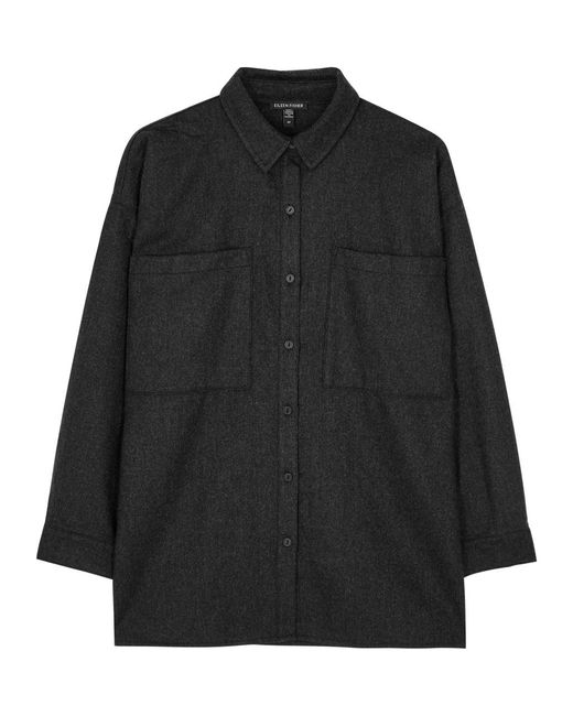 Eileen Fisher Black Wool Shirt