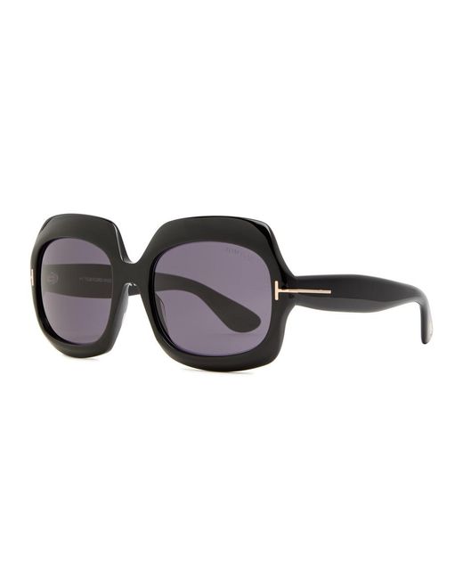 Tom Ford Black Ren Oversized Sunglasses