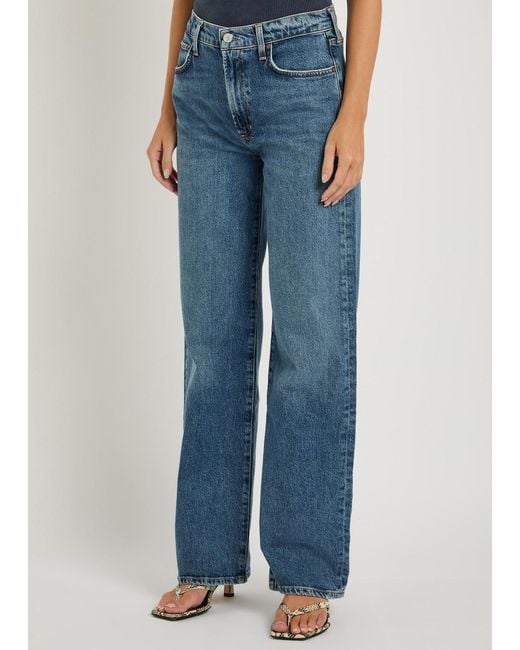 Agolde Blue Harper Straight-Leg Jeans