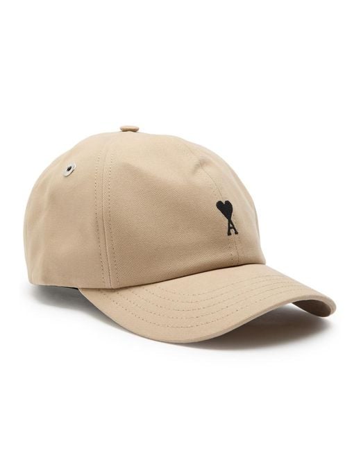 AMI Natural Logo-Embroidered Cotton Cap for men