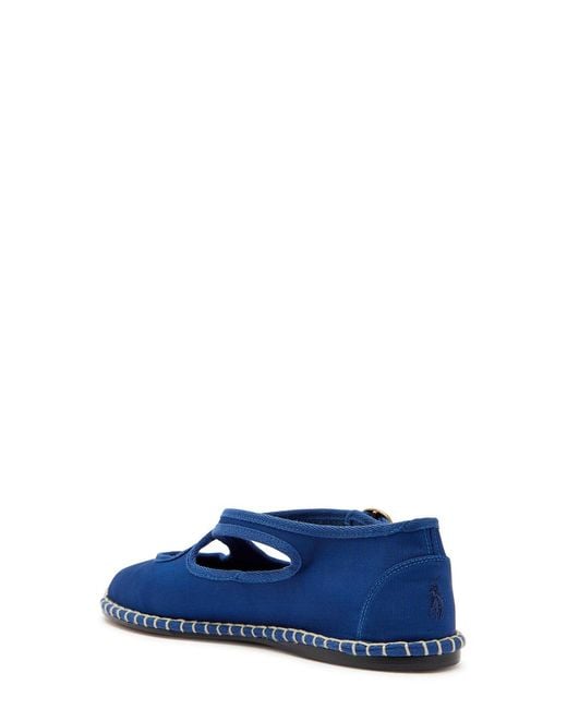 Polo Ralph Lauren Blue Cross-Over Grosgrain Espadrille Mary Jane Flats