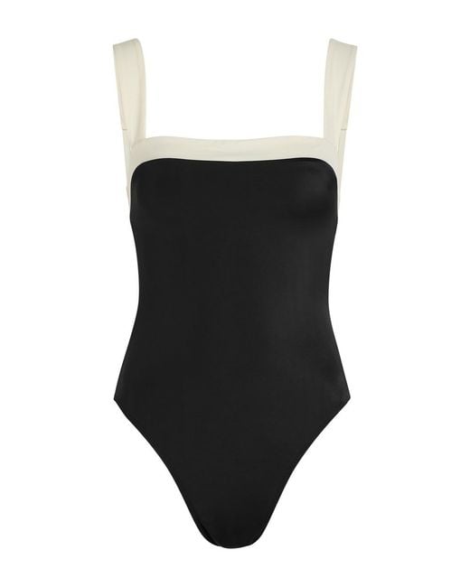 Away That Day Black Grenada Panelled Swimsuit