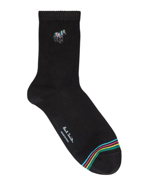 Paul Smith Black Logo Cotton-blend Socks for men
